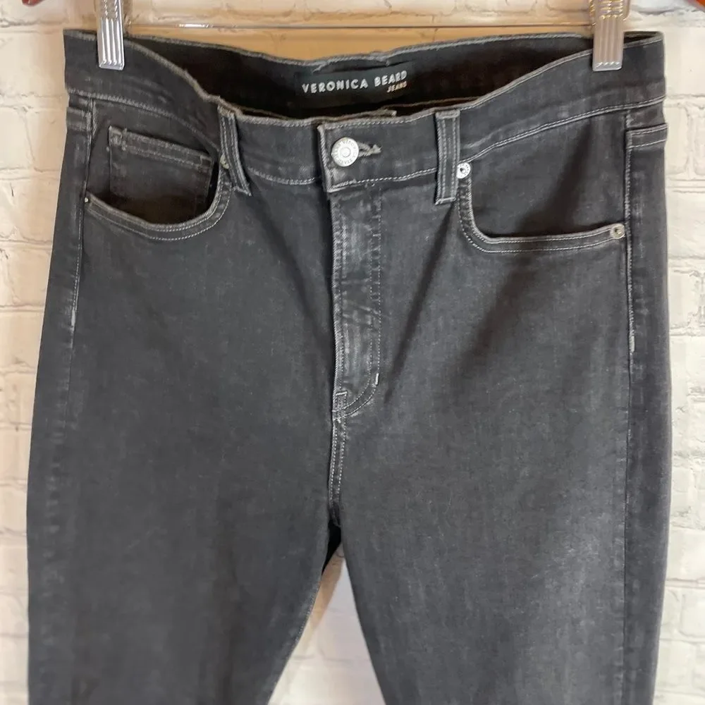 Veronica Beard Carly Kick Flare High Rise Jeans Dark  Gray size 31 - Picture 3 of 13